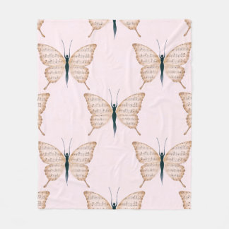 Poetic Butterfly Form Pink Fleece Deken