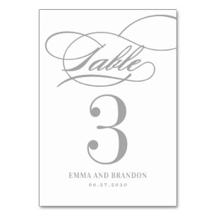 Poetic Script EDITABLE COLOR Table Number Kaart