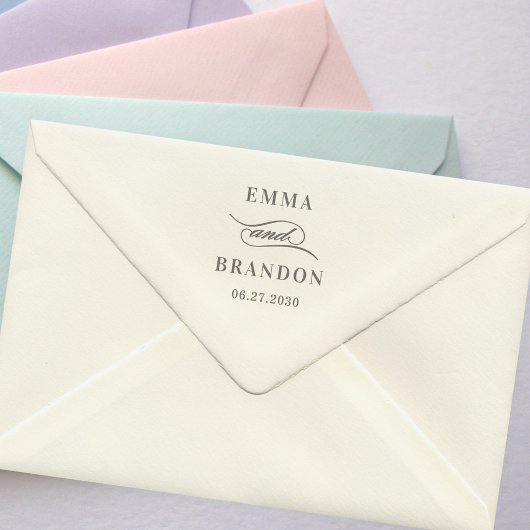 Poetic Script Wedding Self-Inking Stamp Zelfinktende Stempel