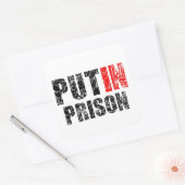 Poetin in de gevangenis zetten vierkante sticker (Envelop)