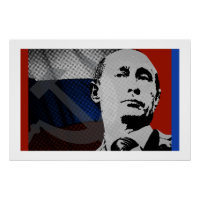 Poetin met Russische vlag