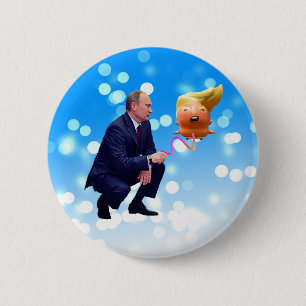 Poetin speelt met Trump-ballonnen Ronde Button 5,7 Cm