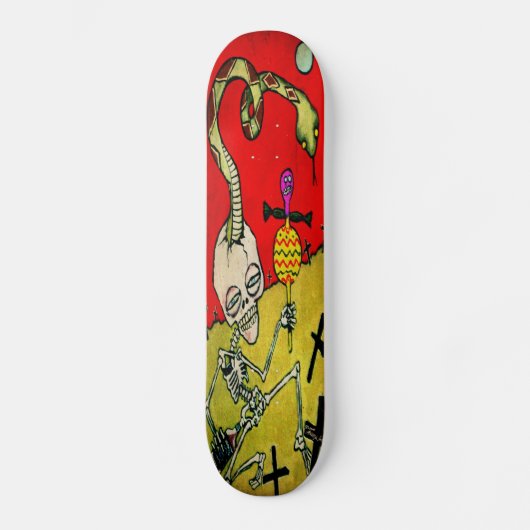 "Poetin the Voodoo on Monroe" skateboard (Voorkant)