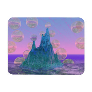 Poëtisch gebergte, Abstract Magisch Blauwgroen Ro Magneet