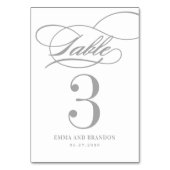 Poëtisch schrift BEWERKBARE KLEUR Tafelnummerkaart Kaart (Achterkant)