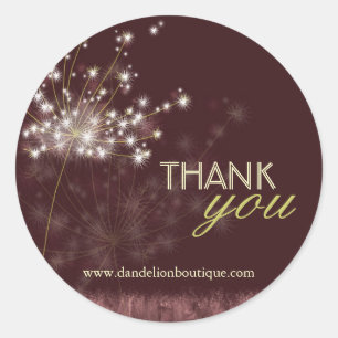 Poetische Herfst Dandelion Business Dank u Ronde Sticker