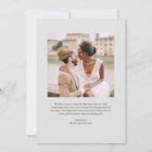 Poëtische Script Foto bruiloft dank u kaart (Achterkant)