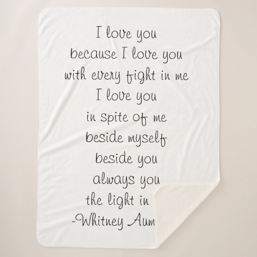 Poetry Blanket Sherpa Deken (Voorkant)