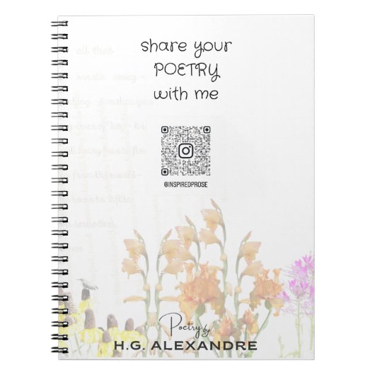 “Poetry Painted Softly” – Notebook Notitieboek (Voorkant)