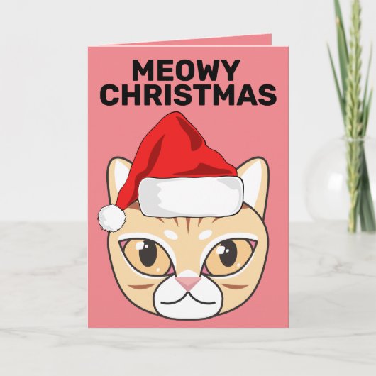 POEZelige KERSTMIS FUNNY KAT KAARTEN (Voorkant)