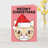 POEZelige KERSTMIS FUNNY KAT KAARTEN (Gele Bloem)