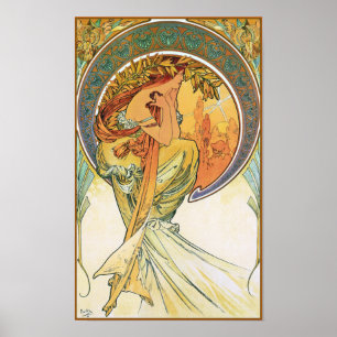 Poëzie door Alphonse Mucha Poster