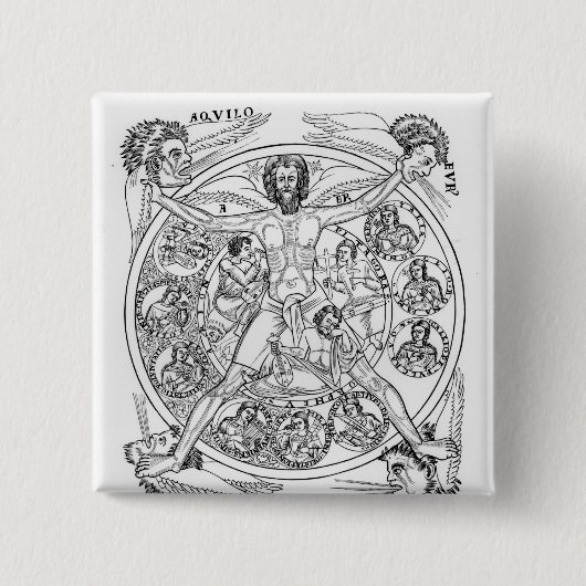 Poëzie en muziek vierkante button 5,1 cm (Voorkant)