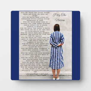 Poëzie Medelijden met de Nation Plaque Fotoplaat