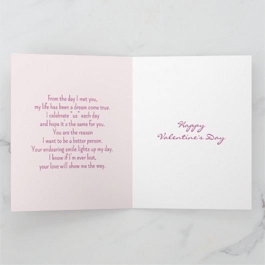 Poëzie Modern hart Rode Valentijnsdag Jubileum Kaart (Binnen)