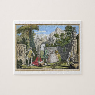 Poëzie, pub. van Robert Sayer (fl.1750-80) c.1750 Legpuzzel