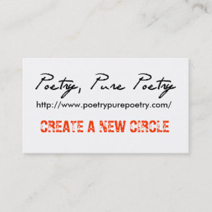 Poëzie, pure druppelkaarten voor poëzie visitekaartje