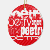 Poëzie; Scarlet Red Stripes Keramisch Ornament (Links)