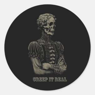 Poëzie Skelet Dichter Wachten Armen Gevouwen Funny Ronde Sticker