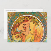 Poëzie uit de serie "De Kunsten" van Mucha Briefkaart (Voorkant / Achterkant)