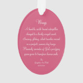 Poëzie "Wings" Ornament (achterkant)