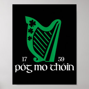 Póg Mo Thóin Ierland Grappig Gelukkig Iers Groen S Poster