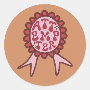 Poging - Grappig Motiverend Ontwerp Ronde Sticker
