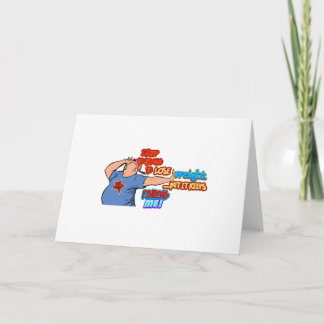 Poging om af te vallen grappig cartoon ontwerp kaart