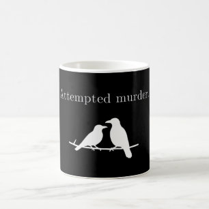 Poging tot moord Kraai Pun Minimalistische Donkere Koffiemok