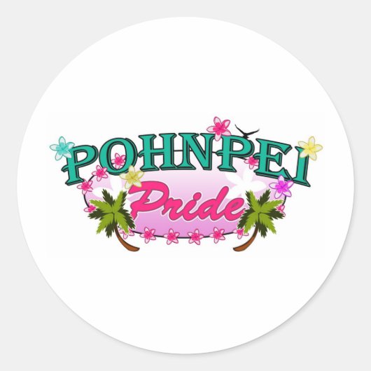Pohnpei Pride Ronde Sticker (Voorkant)