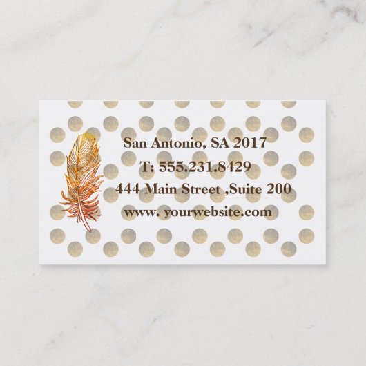 Poids rose Points d'or Carte Bussines (Dos)