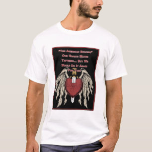 Poignant American Soldier Tattered Hearts T-shirt
