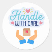 Poignée Avec Soin Stickers Classic Rond (Devant)