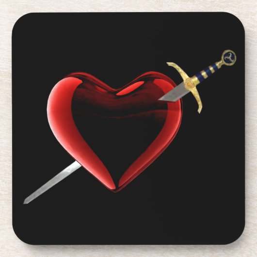 Poignée Dans Les Dessous de verre Coeurs (Devant)