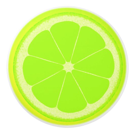 Poignée de bouton de tranche de fruits vert citron (Devant)