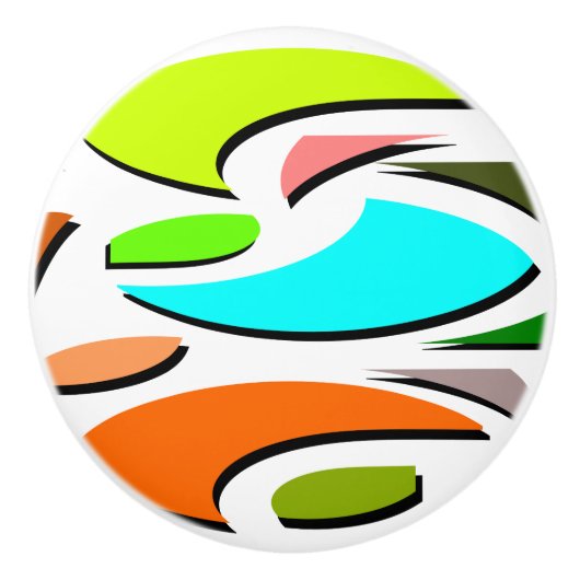 Poignée de céramique design et colorée (Devant)