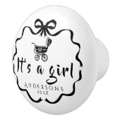 Poignée de landau bébé ruban à nœud (Droite)