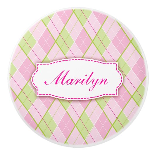 Poignée de poignée en plaid à motif diamant de sty (Devant)