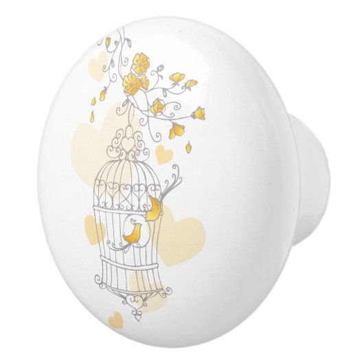 Poignée de porte d'art de coeurs d'inséparables de (Droite)