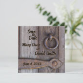 Poignée de porte de cave Mariage Save The Date (Debout devant)