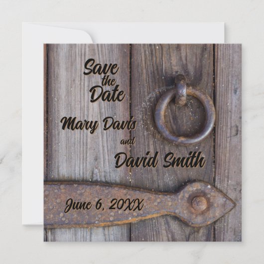 Poignée de porte de cave Mariage Save The Date (Devant)