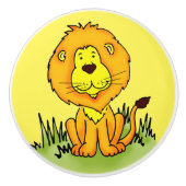 poignée de porte dessin graphique lion jaune pour (Devant)