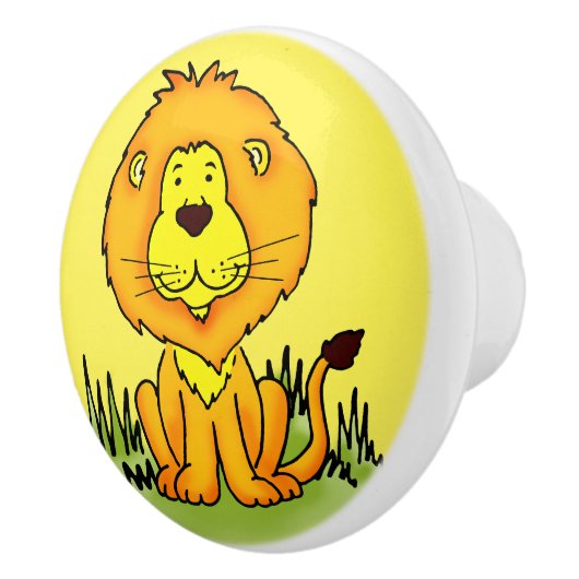 poignée de porte dessin graphique lion jaune pour (Droite)