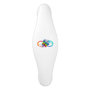 Poignée De Porte En Céramique Bright infinity with rainbow butterfly