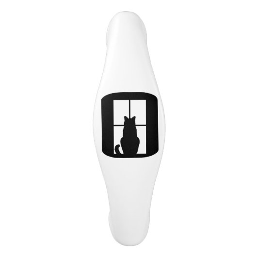 Poignée De Porte En Céramique Clic de chat noir pour customiser l'option de (Devant)