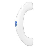 Poignée De Porte En Céramique Mandala en bleu (Côté)