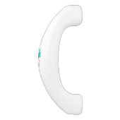 Poignée De Porte En Céramique Roses turquoise avec touches (Côté)