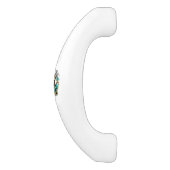 Poignée De Porte En Céramique Steampunk Clock and Turquoise Roses on Striped (Côté)