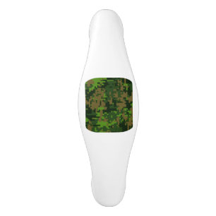 Poignée De Porte En Céramique Style Woodland Camouflage vert numérique Accent