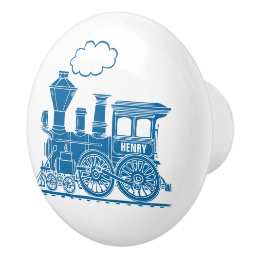 Poignée de porte en forme de train à vapeur bleu s (Droite)